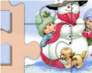 Christmas snowman jigsaw puzzle
